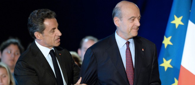 Nicolas Sarkozy et Alain Juppe le 22 novembre 2014 a Bordeaux.