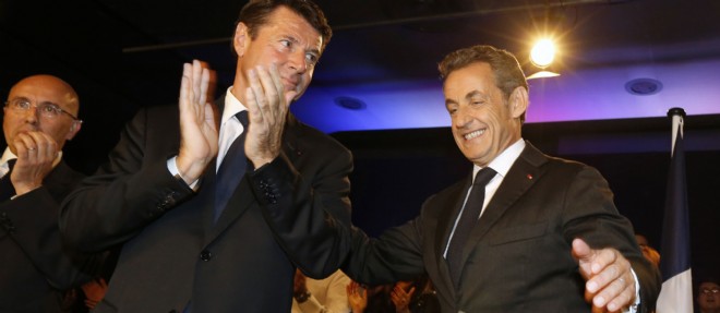 Christian Estrosi et Nicolas Sarkozy le 21 octobre 2014 a Nice.