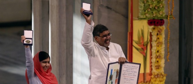Malala et Satyarthi re&ccedil;oivent le prix Nobel de la paix