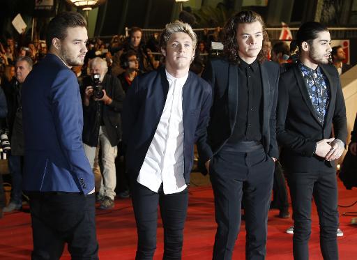 Les membre du boys band britannique One Direction,  a leur arrivee a la 16e edition des NRJ Music Awards le 13 decembre 2014 a Cannes