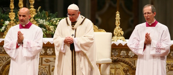 Le pape Francois a celebre sa deuxieme messe de Noel au Vatican mercredi 25 decembre 2014.