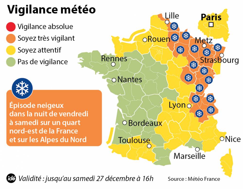 Neige : 19 Départements En "vigilance Orange", Circulation Difficile