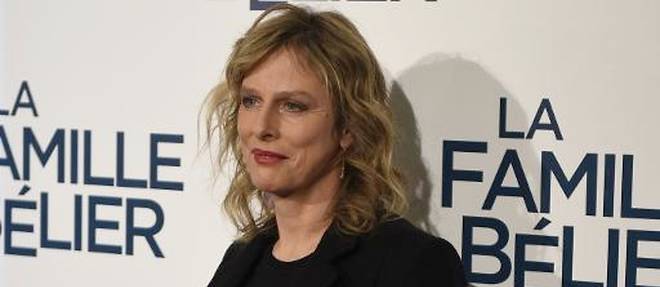 L'actrice francaise Karin Viard lors de l'avant-premiere du film "La Famille Belier" le 9 decembre 2014 a Paris