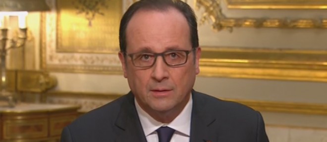 Francois Hollande, voeux pour 2015, palais de l'Elysee.