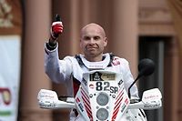 Le motard polonais Michal Hernik, retrouvé mort lors de la 3e étape de ce Dakar, ici au départ du rallye-raid, à Buenos Aires.