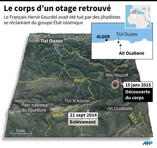 Le corps d'un otage rerouvé © P.Deré/K.TIan AFP