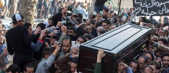 Funerailles de l'actrice egyptienne Faten Hamama au Caire, le 18 janvier 2015