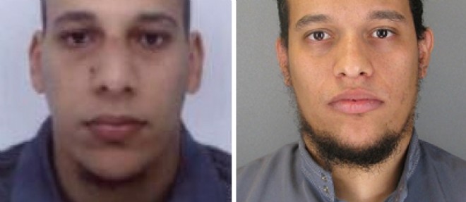 Cherif Kouachi (a gauche) et son frere Said Kouachi, les deux auteurs presumes de la tuerie de "Charlie Hebdo".