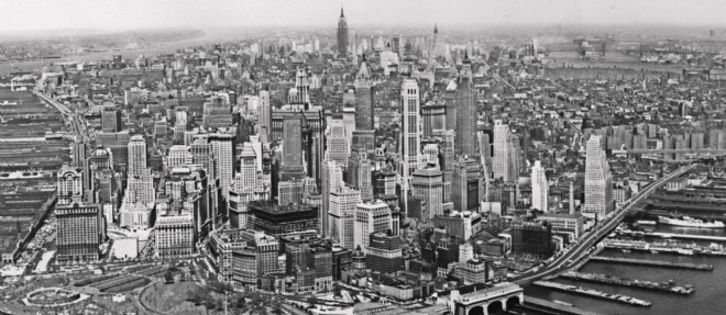 Vue de Manhattan, en mai 1958, a l'epoque du coup de couteau.