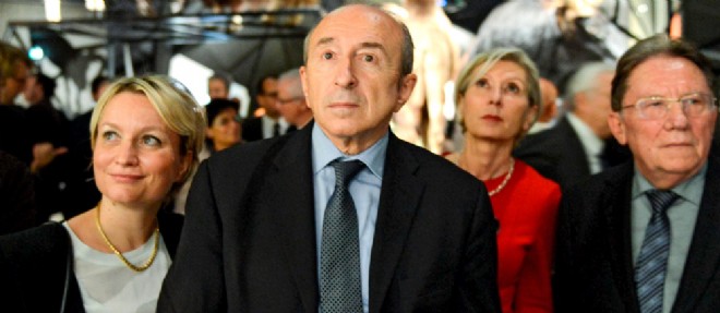 Gerard Collomb (au centre), senateur PS, maire de Lyon et president de la metropole de Lyon.