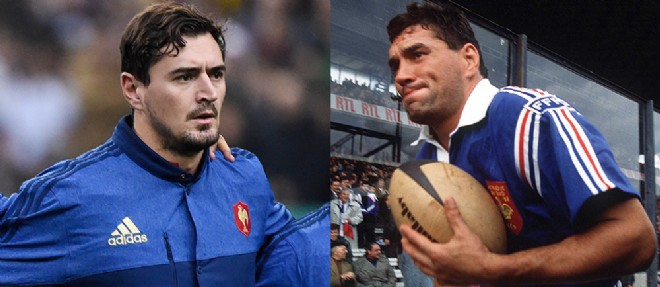 Alexandre Dumoulin (gauche) a revele que l'ancien capitaine de l'equipe de France, Marc Cecillon (droite), etait son pere biologique.
