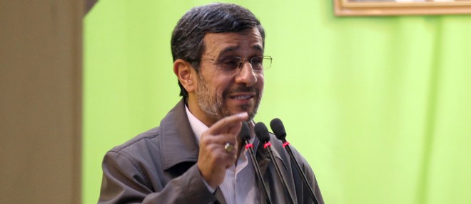 L'ancien president iranien Mahmoud Ahmadinejad le 2 aout 2013 a l'universite de Teheran.