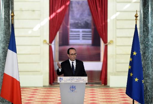 Le president Francois Hollande, le 5 fevrier 2015 a Paris