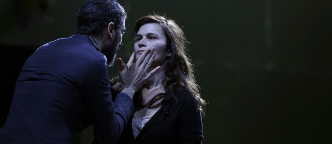 Micha Lescot et Marina Hands dans "Ivanov" de Tchekov, au theatre de l'Odeon a Paris.