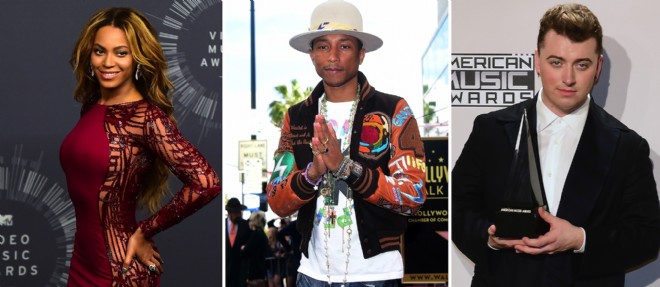 Qui sera consacr&eacute; par les Grammys : Sam Smith, Beyonc&eacute; ou Pharrell ?