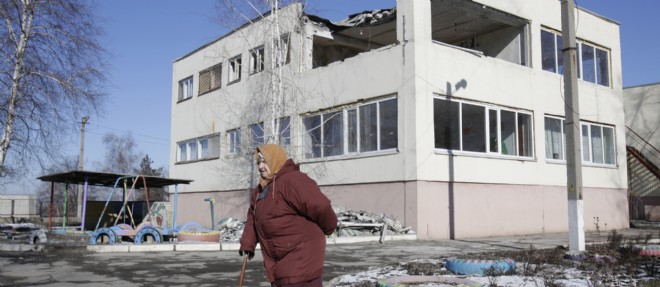 Ecole maternelle detruite a Debaltseve.