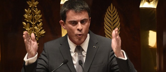 Manuel Valls lors de son discours a l'Assemblee nationale, le 19 fevrier.
