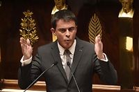 Manuel Valls lors de son discours à l'Assemblée nationale, le 19 février. ©MARTIN BUREAU