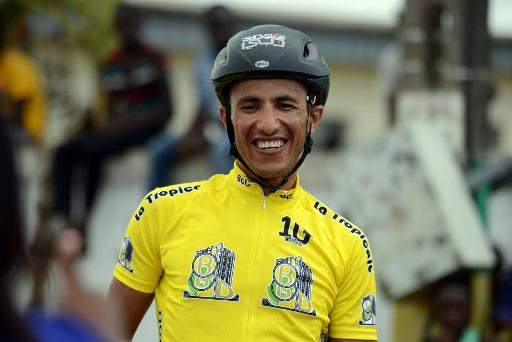 Le Tunisien Rafaa Chtioui, vainqueur de la 2e etape de la Tropicale Amissa Bongo, le 17 fevrier 2015 a Franceville
