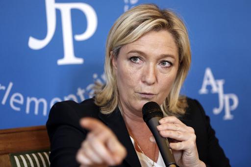 Marine Le Pen, présidente du FN lors d'une conférence de presse à Paris, le 18 février 2015 © Thomas Samson AFP/Archives