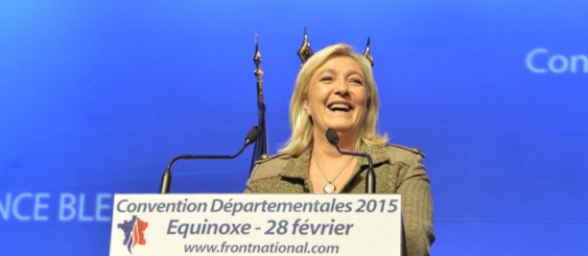 La presidente du Front national, Marine Le Pen, le 28 fevrier 2015 a Paris.