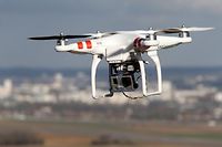 La justice a ordonne la confiscation du drone pilote par un journaliste d'Al-Jazeera, utilise le 25 fevrier a Paris. (C)FRANCOIS NASCIMBENI / AFP