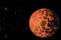 UCF-1.01 et son étoile : cette exoplanête serait la plus petite et la plus proche de notre Terre. Elle est parfaitement inhabitable.
©NASA/JPL-Caltech/R. Hurt (SSC)	
