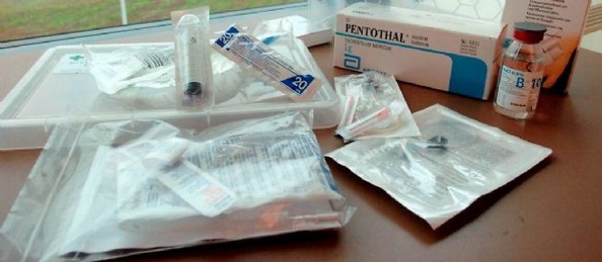 Un "kit d'euthanasie" en Belgique. Le pays a autorise l'euthanasie en 2002.
