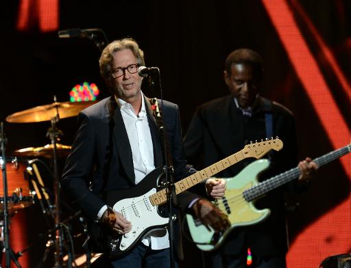 Le Britannique Eric Clapton en concert au Madison Square Garden a New York, le 12 decembre 2012