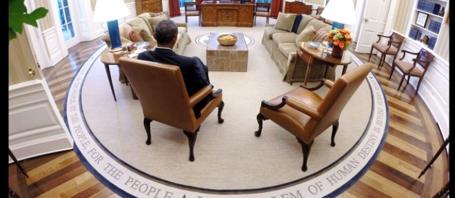 Barack Obama dans le Bureau ovale en aout 2014.