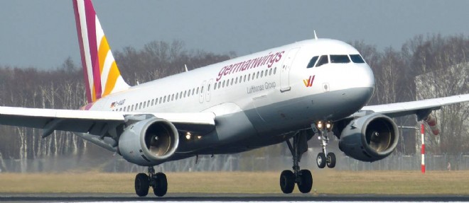 Un avion de la Germanwings, filiale de Lufthansa dont un A320 vient de s'ecraser dans les Alpes du Sud.