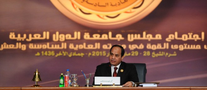 Le president egyptien Abdel Fattah al-Sissi lors du sommet annuel des chefs d'Etat arabes a Charm el-Cheikh, le 28 mars 2015.