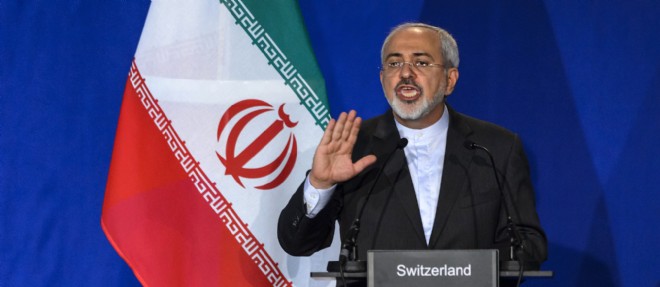 Le ministre des Affaires etrangeres iranien Mohammad Javad Zarif a Lausanne.