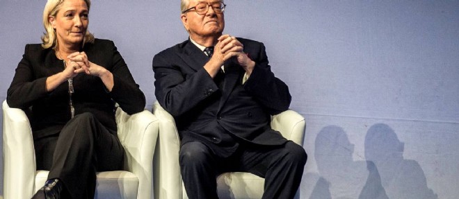 Marine et Jean-Marie Le Pen, en novembre 2014 a Lyon.