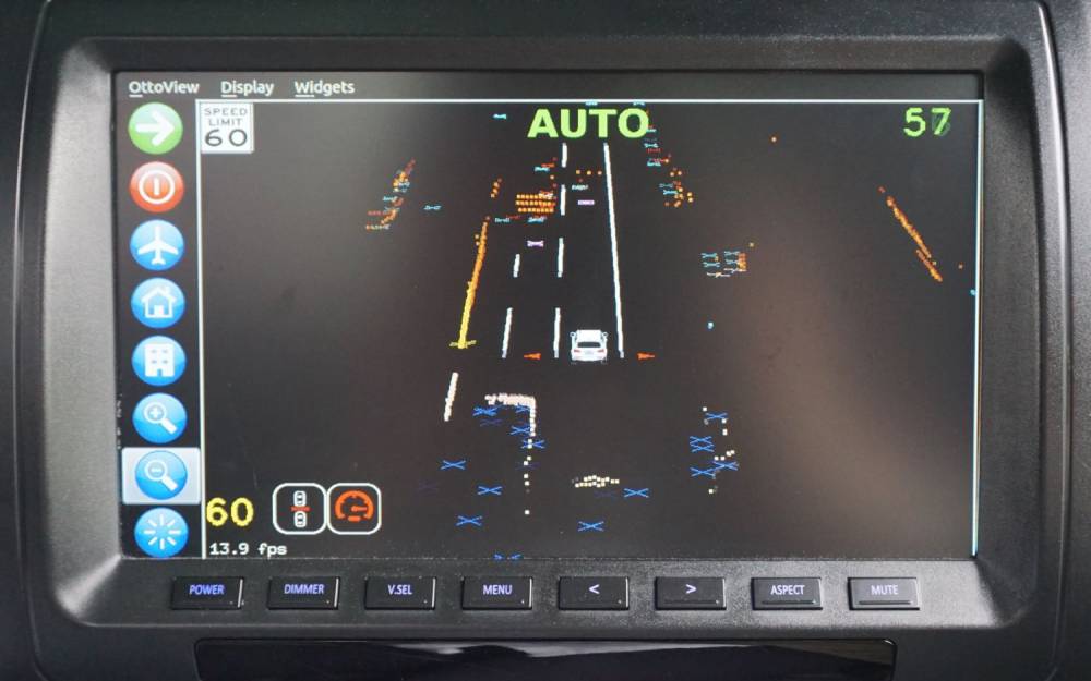 Voilà ce que la voiture autonome de Delphi "voit" sur autoroute. ©  DELPHI