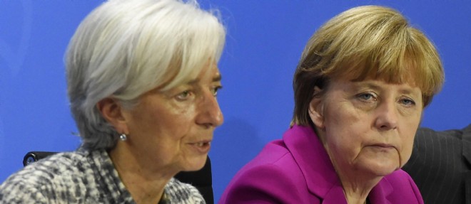 Christine Lagarde et Angela Merkel, le 11 mars dernier a Berlin.