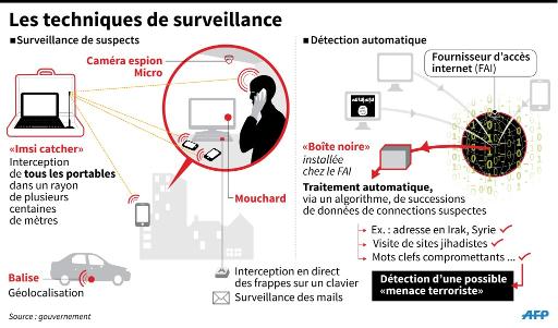 Description des différentes techniques de surveillance © I. de Véricourt/A.Bommenel AFP