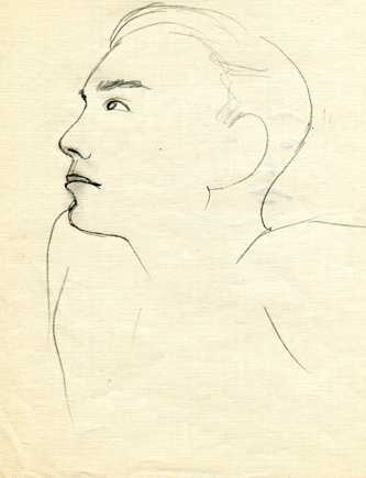 "Portrait d'homme. Étude de visage au verso" de Jean Cocteaui (1889-1963). ©  Drouot Estimations