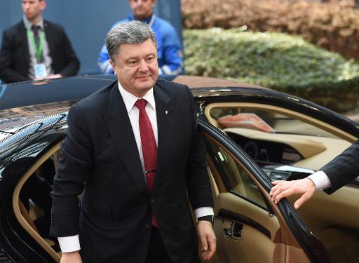 Le président ukrainien Petro Porochenko à Bruxelles le 12 février 2015 © EMMANUEL DUNAND AFP/Archives
