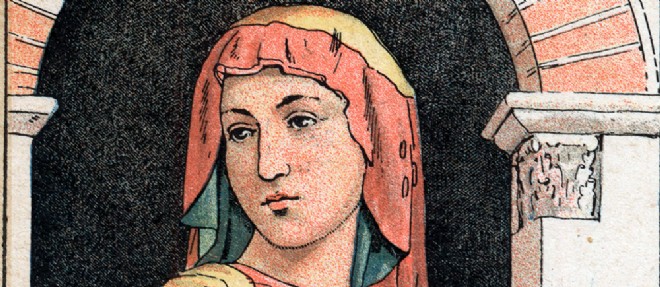 Portrait de Radegonde (vers 520-587), reine des Francs. Illustration de Camille Gilbert (1890).