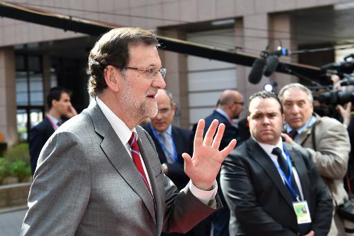 Le Premier ministre espagnol Mariano Rajoy a Bruxelles, le 23 avril 2015