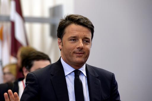 Le Premier ministre italien Matteo Renzi a Bruxelles le 23 avril 2015