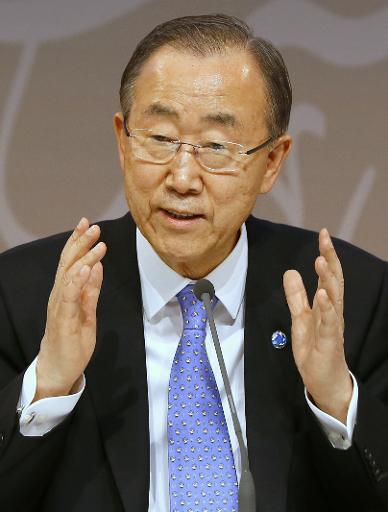 Le secrétaire général des Nations unies Ban Ki-moon à Doha le 12 avril 2015 © KARIM JAAFAR AL-WATAN DOHA/AFP/Archives