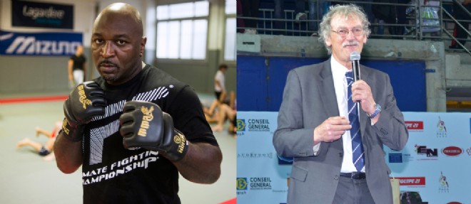 Jean-Luc Rouge, president de la Federation francaise de judo, et Bertrand Amoussou, patron de la Federation internationale de MMA, s'affrontent sur les antennes de France 2 dimanche.