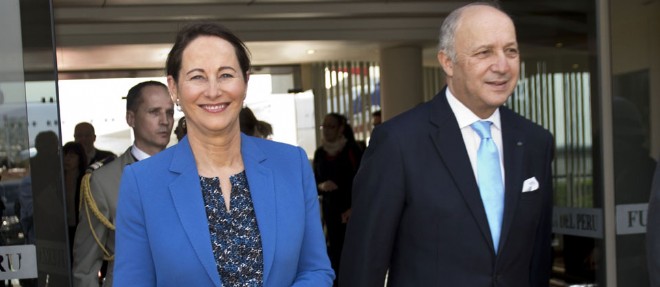 Segolene Royal et Laurent Fabius a la conference de l'ONU de Lima, le 9 decembre 2014.