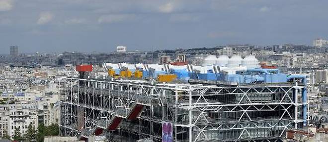 Vue sur le Centre Georges Pompidou, a Paris, le 8 aout 2013