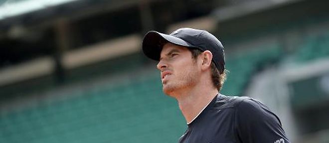Le Britannique Andy Murray a l'entrainement le 20 mai 2015 a Roland-Garros, a Paris