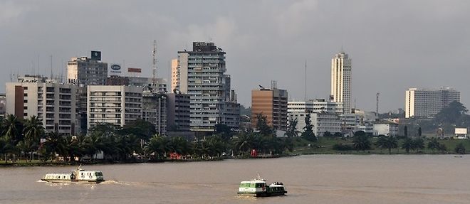 Une vue du Plateau, quartier d'affaires en plein coeur d'Abidjan, en Cote d'Ivoire.