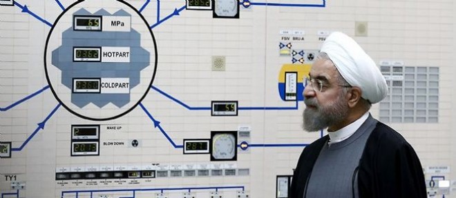 Le president iranien Hassan Rohani en visite a la centrale nucleaire de Bouchehr, en janvier 2015. Photo d'illustration.