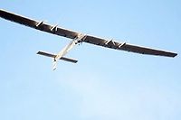 Solar Impulse 2 est parti le 9 mars d'Abou Dhabi pour un tour du monde destine a promouvoir l'usage des energies renouvelables. (C)Yogesh Chawda / The Times of India